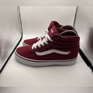 Vans Old Skool Burgundy and White High-Top Sneakers women’s size 7